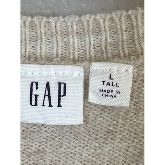 Gap Sweater Women LT Tan Penguin Novelty Fuzzy Preppy Old Money Classic Retro - Picture 2 of 9